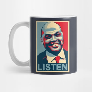 Charles Barkley Listen Obama Hope Large Print Mug